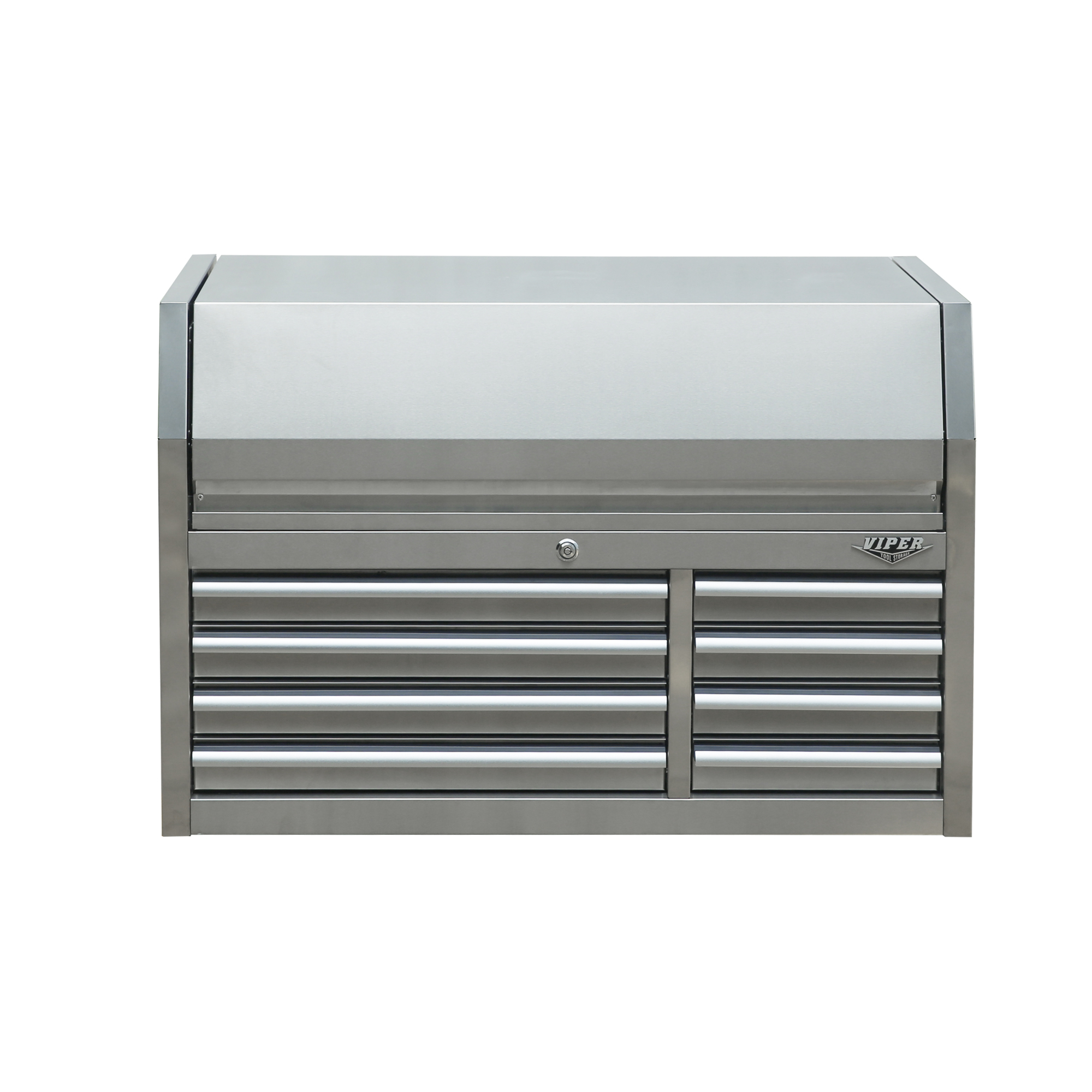 Viper Tool Storage 8-Drawer Top Chest - 40.9in. Width, 26.6in. Height, Stainless Steel, 15,400 Cu. In. Capacity, Model# V4108SSC
